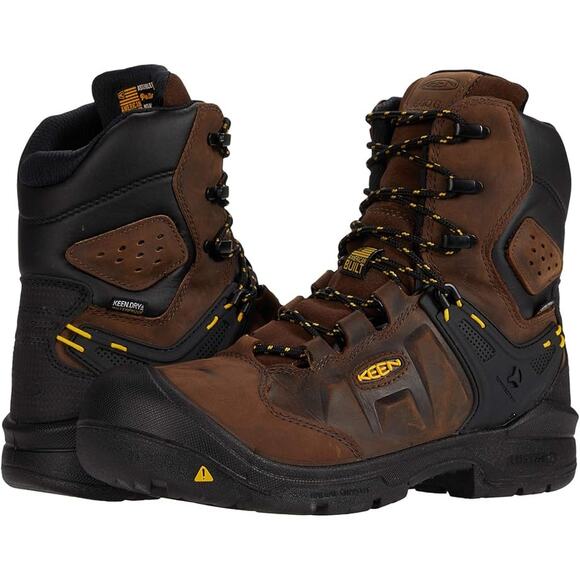 KEEN Mens Utility Dover 8" Work Boot US 14 D EU 47.5 Brown WP Carbon Toe NIB - Picture 1 of 14
